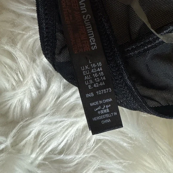 Ann Summers Bonnie Cami Suspenders Black Size Medium - 12 / 14 - Picture 14 of 16